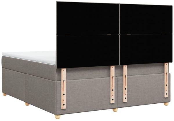 vidaXL Boxspringbett mit Matratze Taupe 180x200 cm Stoff 3293656 Bild 8