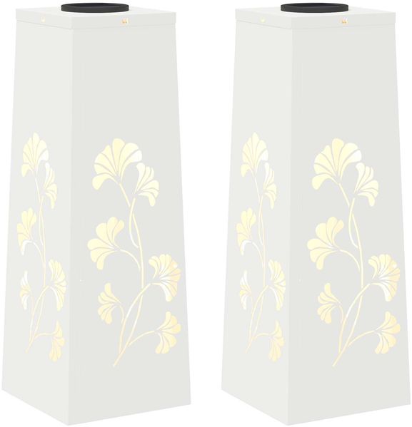 vidaXL Solar LED Weg Licht 2 pcs Weiß Kalt gewalzter Stahl 879752 Bild 2