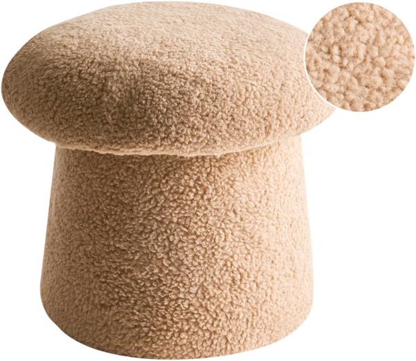 Pouf EUFAULA Bouclé Beige