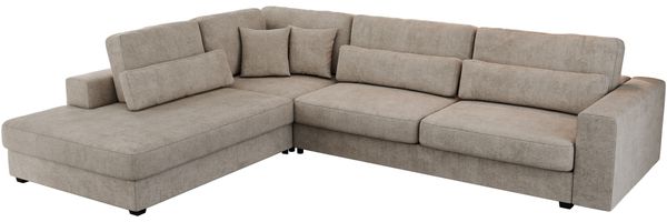 Freistehendes Ecksofa mit lose Kissen, L-form - SAVONA - links - Beige Stoff Bild 6