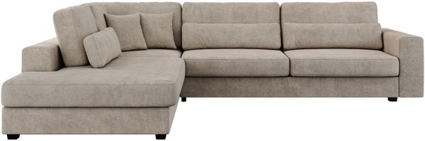 Freistehendes Ecksofa mit lose Kissen, L-form - SAVONA - links - Beige Stoff Bild 5