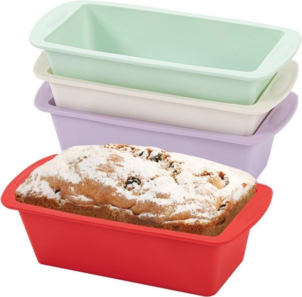 FELIXLEO Muffinform 4St Silikon Backform Klein 20x9,5x5,5cm Rechteckig Kasten Toast, (1-tlg)