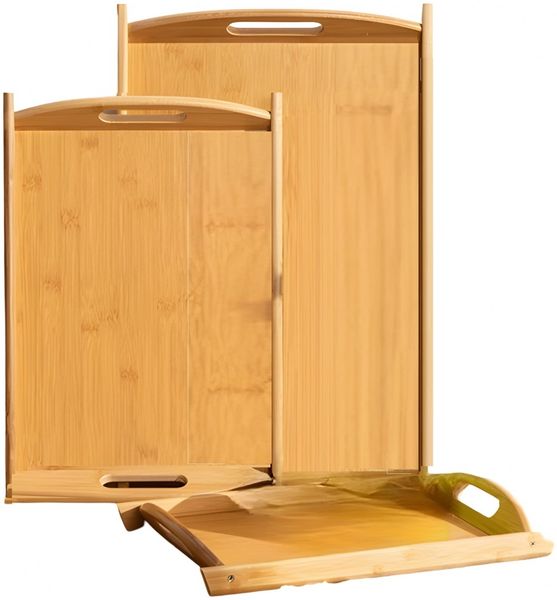 Holztablett Tablett Serviertablett Frühstückstablett Set 3-tlg Cheffinger BDT3
