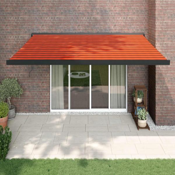 vidaXL Markise Einziehbar Orange und Braun 4,5x3 m Stoff und Aluminium 3154569