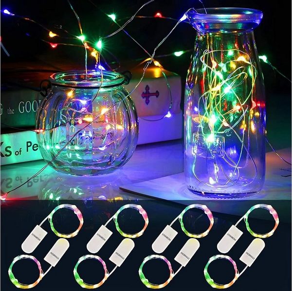 ZMH LED-Lichterkette 8 Set 2M 20Led Kupferdraht mit Batterie Lichtkette, 8-flammig, LED-Lichterkette