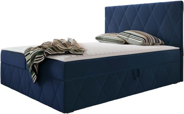 Boxspringbett 'Simoti' blau 140 x 200 cm