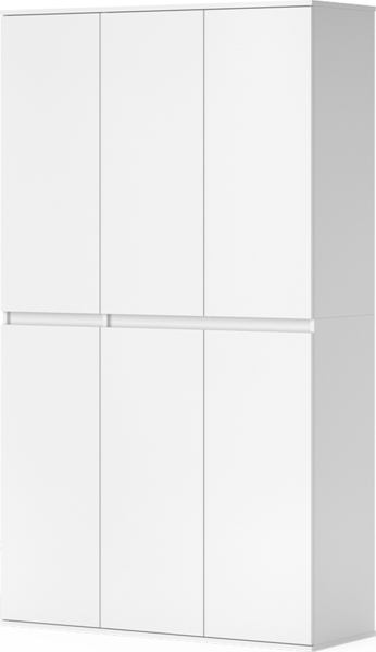 Kleiderschrank Claus Weiß 111 x 191.5 cm mit 6 Türen Vicco
