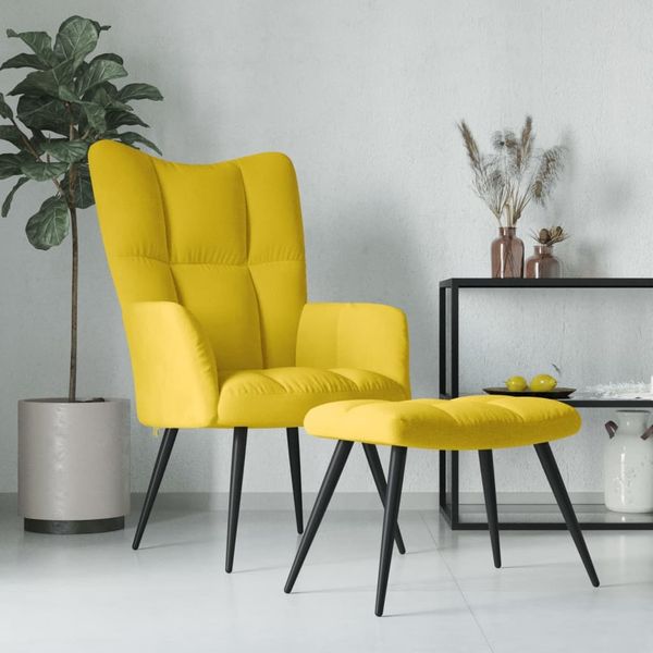 vidaXL Relaxsessel mit Hocker Senfgelb Samt [328091]