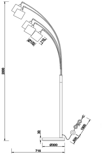 5-Finger Bogenleuchte TOMMY Bild 8