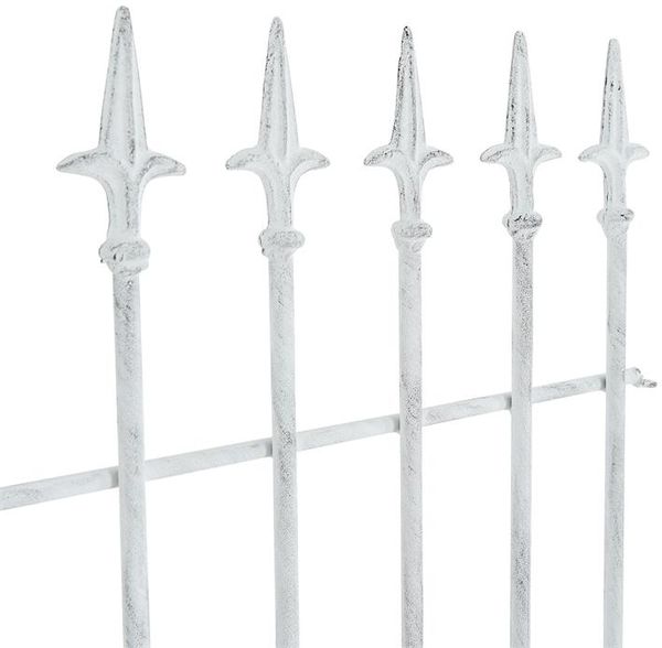 Rankgitter Gartenzaun Eisen Zaun Rankhilfe Rankzaun Metall Spalier Antik-Weiß Bild 9