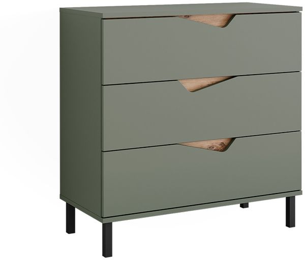 Kommode Marelle Grün/Artisan 80 x 81.2 cm mit 3 Schubladen Vicco