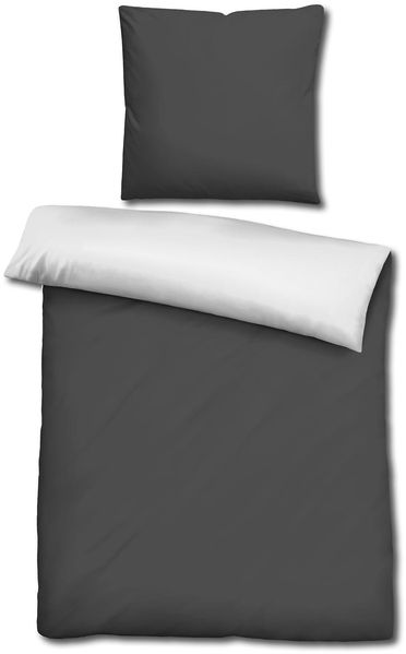 CloudComfort Basic Wendebettwäsche schwarz/weiß 155 x 220 + 80 x 80 cm
