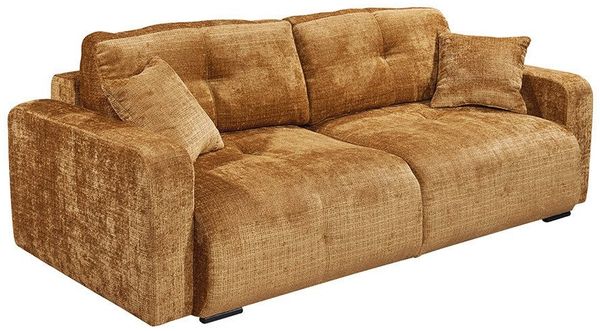riess-ambiente Schlafsofa DIAMOND 235cm senfgelb - Chenille, mit Bettkasten, Rundum-Bezug, Einzelartikel 1 Teile, gepolsterte 3-Sitzer Couch mit Schlaffunktion - ideal für Wohnzimmer