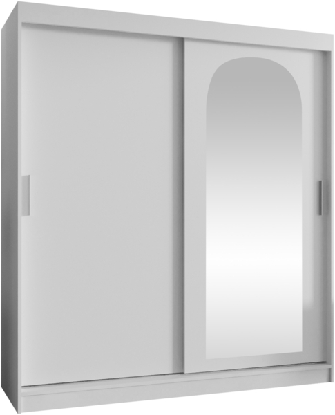 Kleiderschrank Samker 180 cm (Farbe: Weiß, mit vier Schubladen)