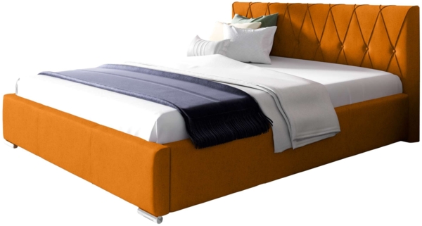 99rooms Lola Polsterbett mit Bettkasten 180x200 cm Velours MONOLITH Gelb Bild 4