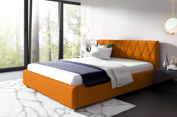 99rooms Lola Polsterbett mit Bettkasten 180x200 cm Velours MONOLITH Gelb Bild 1