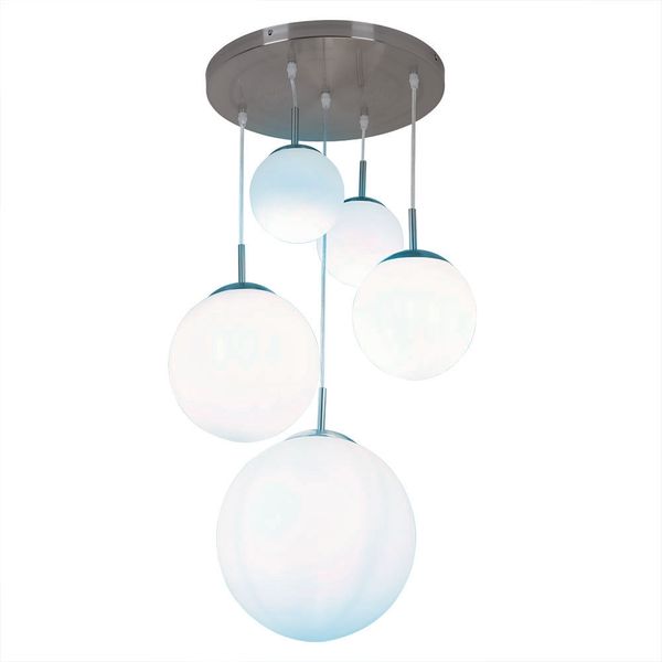 RGB LED Hängeleuchte mit 5 Kugeln in verschiedenen Größen