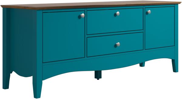 TV-Schrank >Lissabon< (BxHxT: 140x57x42 cm) in Blau/Braun - 140x57x42 (BxHxT)