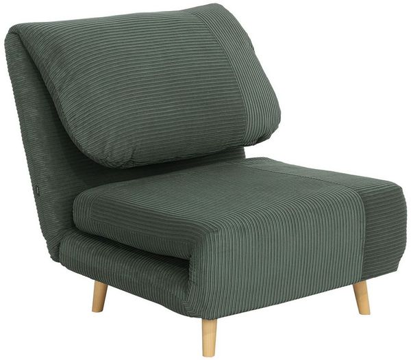 HOMCOM Sessel Verstellbar Klappmatratze Gästebett (Schlafsessel, 1-St, Schlafsofa), für Wohnzimmer, Schlafzimmer, Grün