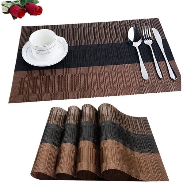 FOUORTUNATE-BEE Platzset 6er Set Platzsets Platzdeckchen Rutschfest Abwaschbar Tischmatten, (30x45cm PVC Abgrifffeste Hitzebeständig Tischset, 6-St, Platz-Matten für Küche)
