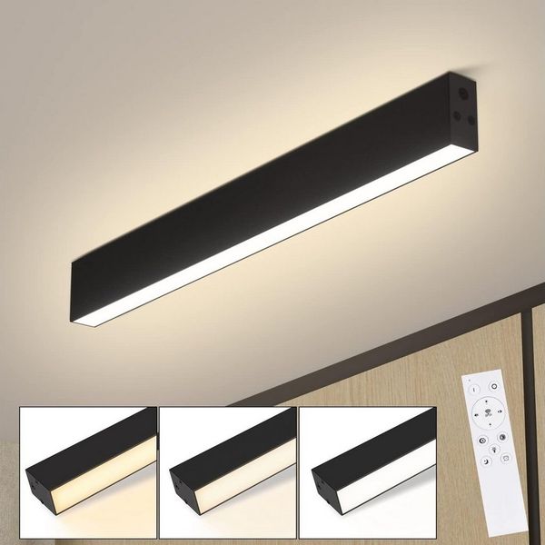 ZMH Deckenleuchten Whonzimmer Modern Dimmbar Bürolampe Decke Mit Fernbedienung, Augenschutz, LED fest integriert, Tageslichtweiß, LED fest integriert