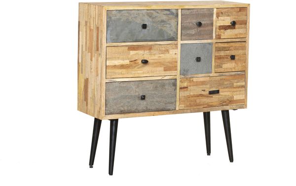 Kommode KJELL - Teak Braun 90,5x31x92cm | Schrank Schlafzimmer Sideboard