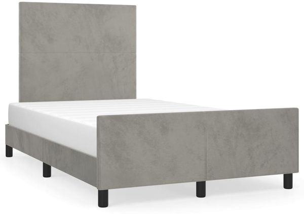 Einzelbettgestell Design für Erwachsene ohne Matratze Hellgrau 120x190 cm Samt d4895e