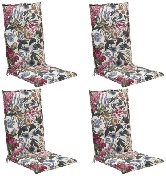 GO-DE Polsterauflage HANA, B 50 x L 120 cm, Mehrfarbig, Baumwolle, (Set, 4 St), Polyester, für Hochlehner-Stühle