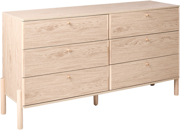 Kommode mit 6 Schubladen COLLINS Hellbraun