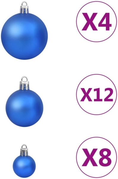 vidaXL 100-tlg. Weihnachtskugel-Set Blau 330085 Bild 3