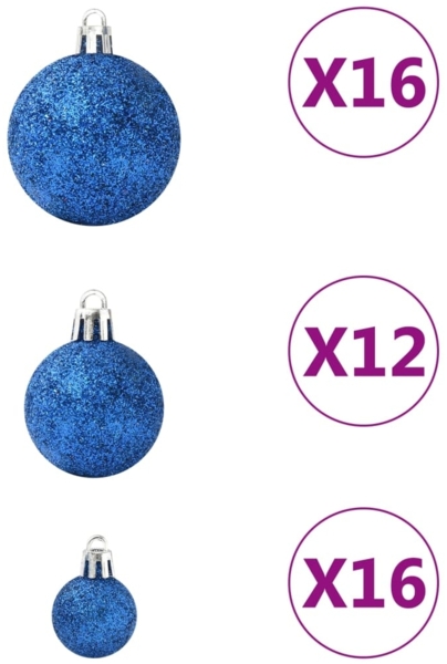 vidaXL 100-tlg. Weihnachtskugel-Set Blau 330085 Bild 5