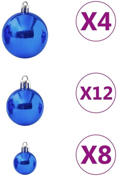 vidaXL 100-tlg. Weihnachtskugel-Set Blau 330085 Bild 4