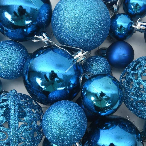 vidaXL 100-tlg. Weihnachtskugel-Set Blau 330085 Bild 7