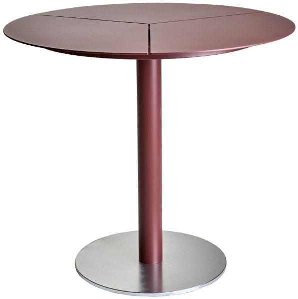 Gartenesstisch Peace von Brafab aus Aluminium, modern rund, Rot, Ø 80 cm, für 2–4 Personen