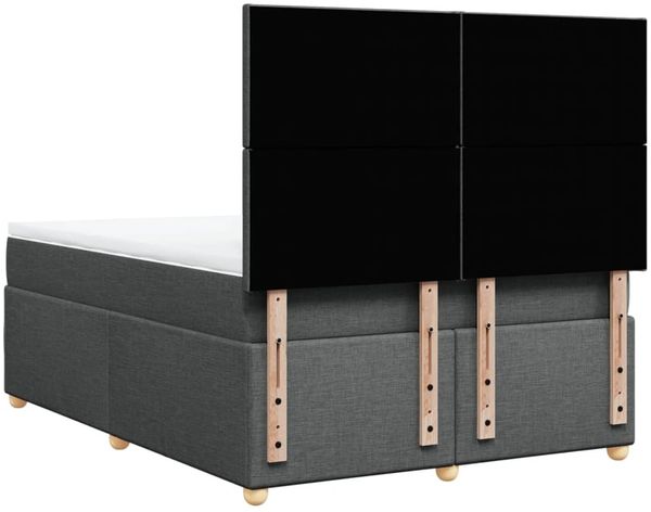 vidaXL Boxspringbett mit Matratze Dunkelgrau 160x200 cm Stoff 3293625 Bild 8