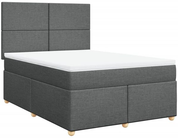 vidaXL Boxspringbett mit Matratze Dunkelgrau 160x200 cm Stoff 3293625 Bild 3
