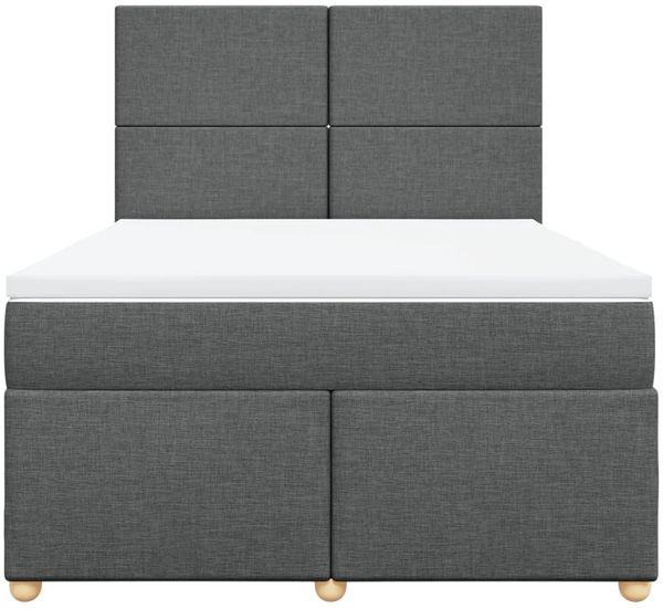vidaXL Boxspringbett mit Matratze Dunkelgrau 160x200 cm Stoff 3293625 Bild 6