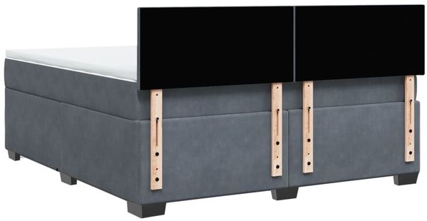 vidaXL Boxspringbett mit Matratze Dunkelgrau 180x200 cm Samt 3286373 Bild 10