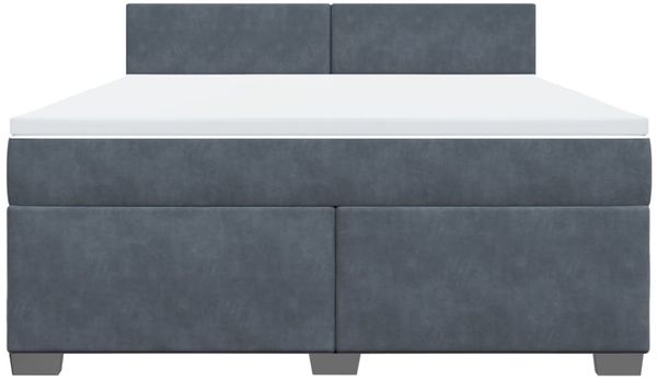 vidaXL Boxspringbett mit Matratze Dunkelgrau 180x200 cm Samt 3286373 Bild 4