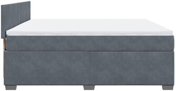 vidaXL Boxspringbett mit Matratze Dunkelgrau 180x200 cm Samt 3286373 Bild 9