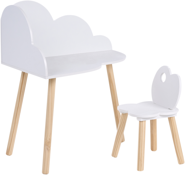 Kindertisch und Stuhlset CLOUDY Weiß