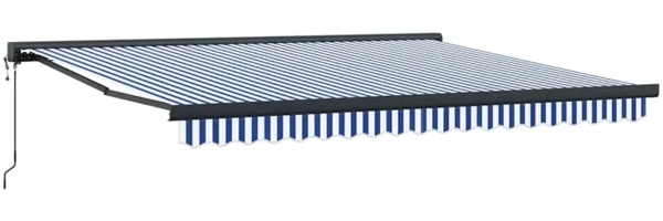 vidaXL Markise Einziehbar Blau und Weiß 4x3 m Stoff und Aluminium 3154598