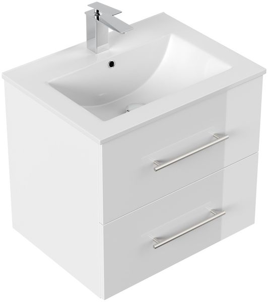 Badmöbel Firenze 60 SoftClose weiss hochglanz : Weiss hochglanz