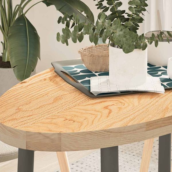 vidaXL Tischplatte 100x50x4 cm Massivholz Eiche Oval 4009042