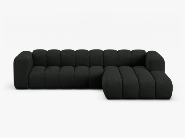 Micadoni Modulares Ecksofa Lupine 4-Sitzer Rechts Boucle Baloo Schwarz