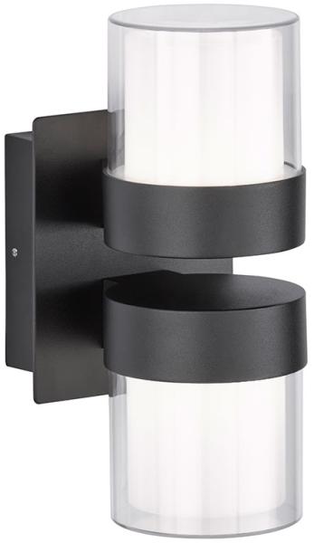 LED Wandleuchte, schwarz, auf- abwärts leuchtend, H 24 cm