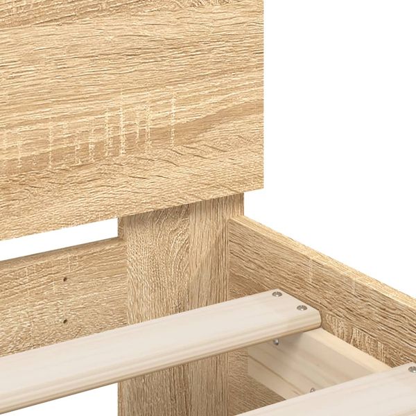 vidaXL Bettgestell mit Kopfteil und LED-Beleuchtung Sonoma-Eiche 3207534 Bild 10
