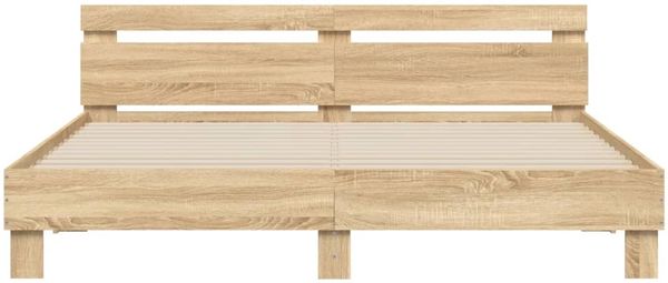 vidaXL Bettgestell mit Kopfteil und LED-Beleuchtung Sonoma-Eiche 3207534 Bild 7