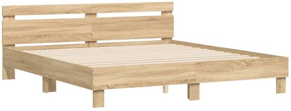 vidaXL Bettgestell mit Kopfteil und LED-Beleuchtung Sonoma-Eiche 3207534 Bild 6