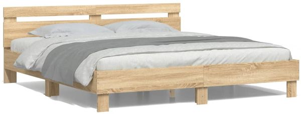 vidaXL Bettgestell mit Kopfteil und LED-Beleuchtung Sonoma-Eiche 3207534 Bild 5